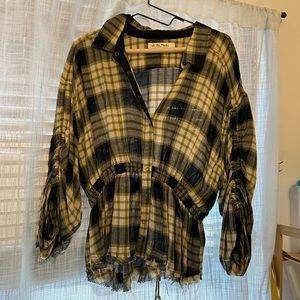 Free People flannel blouse